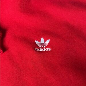 Adidas Scarlet Hoodie with White Accents CROPPED
